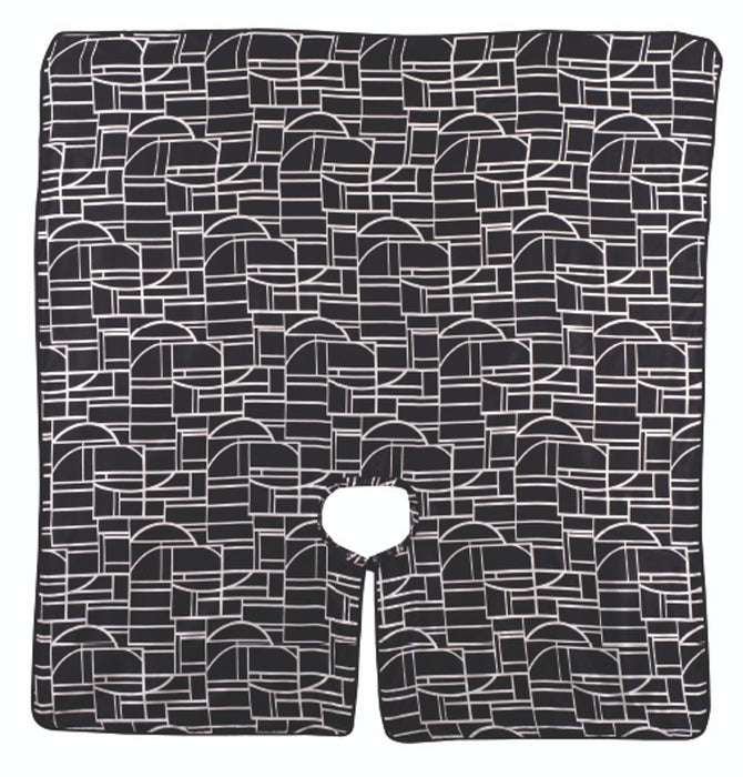 Cricket Art Deco Hair Cutting Cape - Black/Beige Pattern Model #CR-CT-5512081, UPC: 672555120818