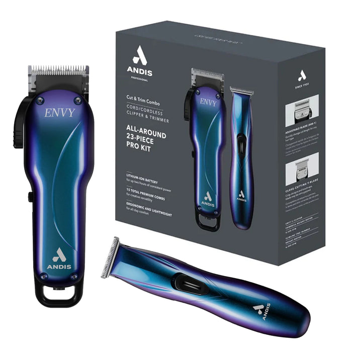 Andis Cut & Trim Combo Cordless Envy Li Galaxy Clipper & Trimmer Model #AN-560980, UPC: 040102004841