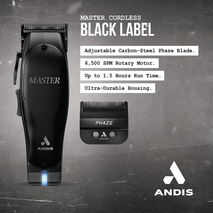 Andis Cordless Master Clipper Li - Black Label - MLC (000-1) Model #AN-561895, UPC: 040102006364
