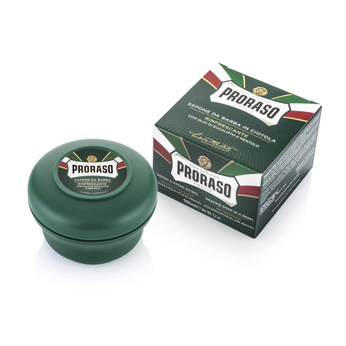 Proraso Shaving Soap in a Green Bowl: Refreshing Model #RA-400920, UPC: 8004395009206