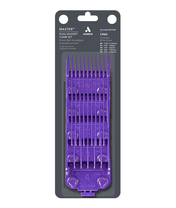 Andis Nano Silver Magnetic Attachment 5-Combs, Small Model #AN-560997, UPC: 040102004872