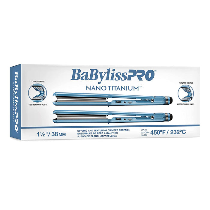 BaByliss PRO Nano Titanium Styling and Texturizing Crimper Set Model #BB-BNTCRPP1UC, UPC: 074108448842