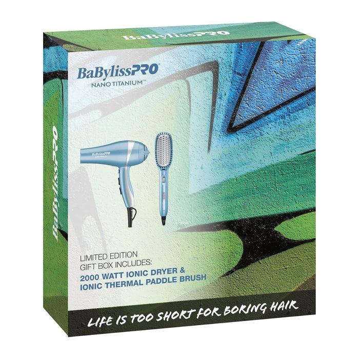 BaBylissPRO 2000 Watt Nano Titanium Dryer & Ionic Thermal Paddle Brush Model #BB-BNTPP46, UPC: 074108463210