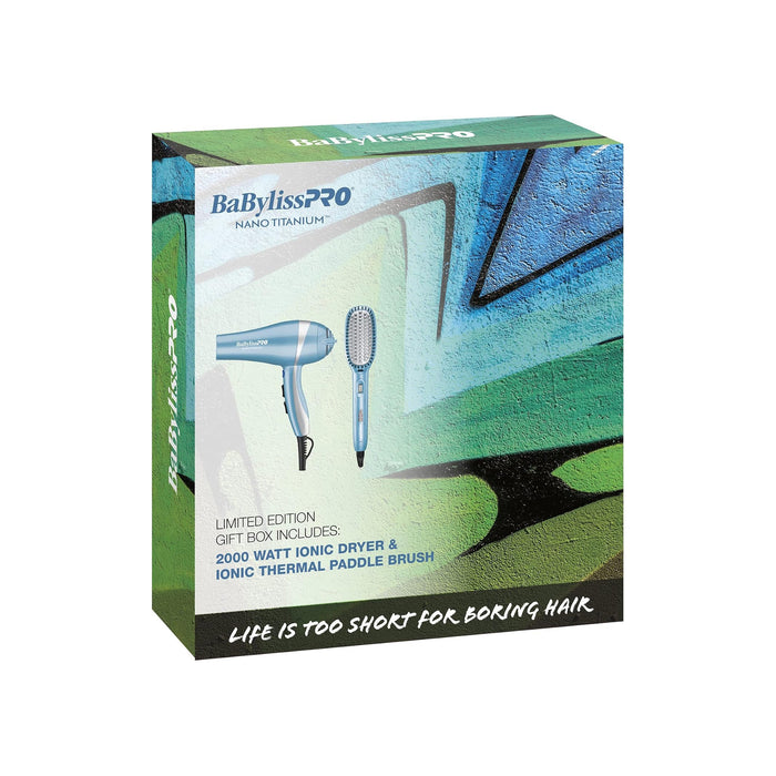 BaBylissPRO 2000 Watt Nano Titanium Dryer & Ionic Thermal Paddle Brush Model #BB-BNTPP46, UPC: 074108463210