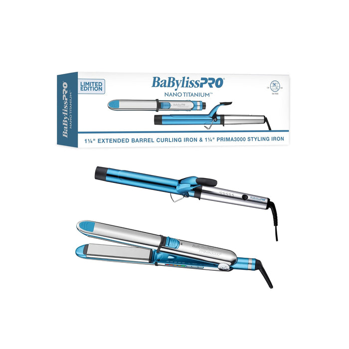 BaBylissPRO Prima3000 1¼" Straightener & 1¼" Extended Barrel Curling Iron Gift Set Model #BB-BNTPP54UC, UPC: 074108475114