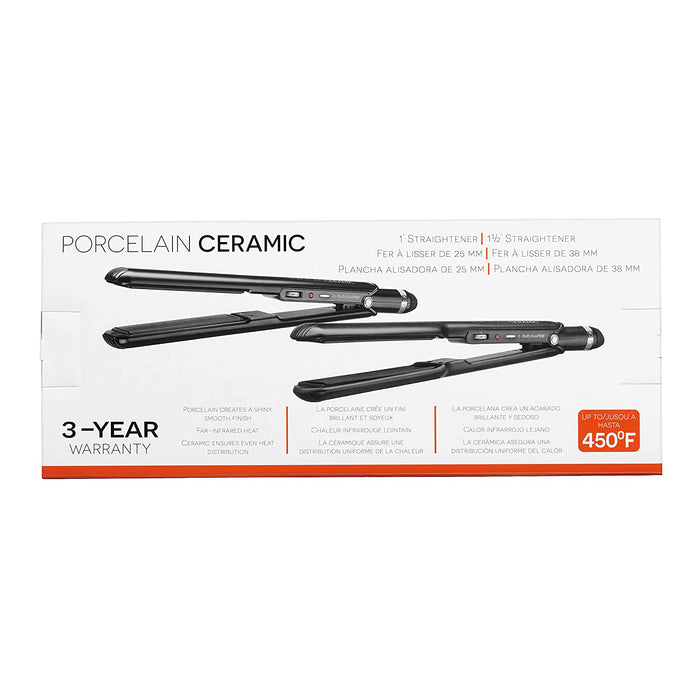 BaByliss PRO Porcelain Ceramic 1" & 1 1/2" Flat Iron Prepack Model #BB-BPPP2UC, UPC: 074108441072