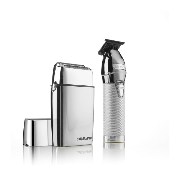 BaBylissPRO LimitedFX Silver Trimmer and Double-Foil Shaver Gift Set Model #BB-FXDUOFS2TS, UPC: 074108487636