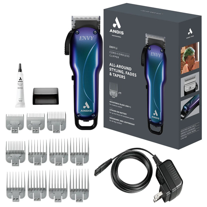 Andis Galaxy Edition Cordless Envy Li Adjustable Blade Clipper Model #AN-560968, UPC: 040102004780