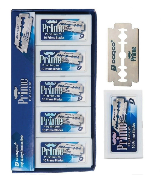 DORCO Prime Platinum Double Edge Blades - Stainless Blades Master Case of 10,000 blades Model #STP301-10000, UPC: 8801038569857