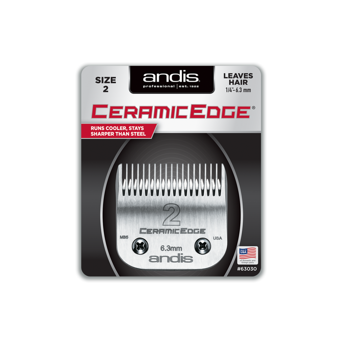 ANDIS Size 2 - Soft Graduation Blade - Leaves Hair - 1/4" - 6.3 mm Model #AN-63030, UPC: 040102630309
