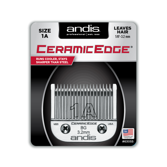 ANDIS Size 1A - Leaves Hair - 1/8" - 3.2 mm Model #AN-63055, UPC: 040102630552