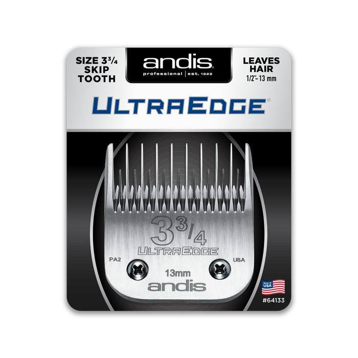 ANDIS Size 3-3/4 Skip Tooth - Leaves Hair - 1/2" - 13 mm Model #AN-64133, UPC: 040102641336
