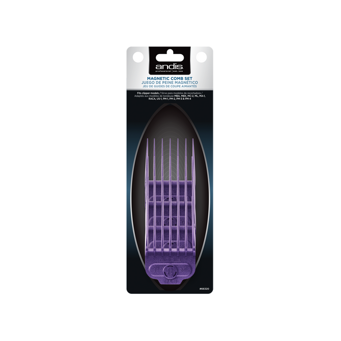ANDIS Nano-Silver Magnetic Attachment 4-Combs, Large, Sizes 5/8", 3/4", 7/8", 1" Model #AN-66320, UPC: 040102663208
