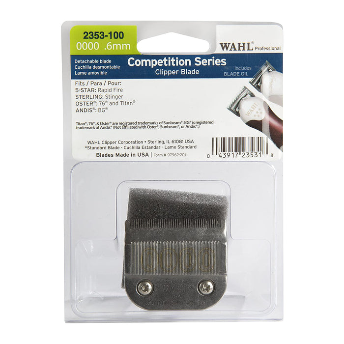 WAHL Blade Set 1247-1330 #0000 Model #WA-2353-100, UPC: 043917235318