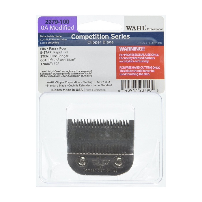 WAHL Detach Blade Set #0A Modified Model #WA-2379-100, UPC: 043917237909