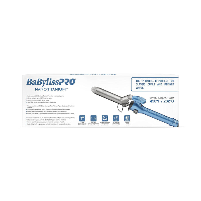 BABYLISS PRO Nano Titanium 1" Spring Curling Iron Model #BB-BABNT100SN, UPC: 074108237835