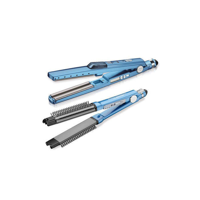 BABYLISS PRO Nano Titanium 1 1/4 Ultrasonic Cool Mist Flat Iron and Styling Comb Model #BB-BABNTPP17, UPC: 074108320896