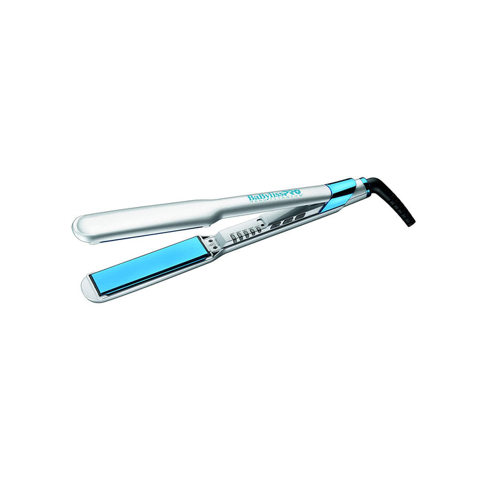 BABYLISS PRO Nano Titanium Special Edition SET. Ultra Thin 1.5" Straightener and 1" Curling Wand Silver/Blue Model #BB-BNTPP34UC, UPC: 074108417893