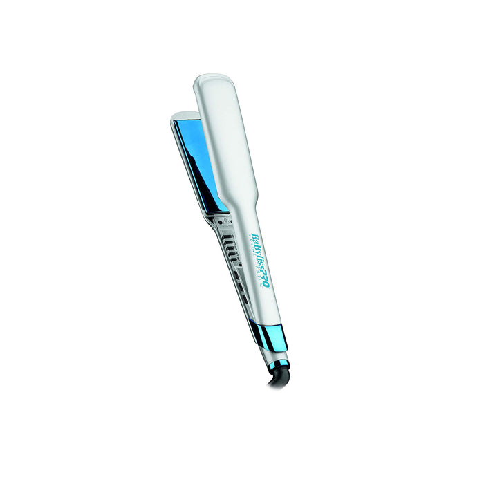BABYLISS PRO Nano Titanium Special Edition SET. Ultra Thin 1.5" Straightener and 1" Curling Wand Silver/Blue Model #BB-BNTPP34UC, UPC: 074108417893