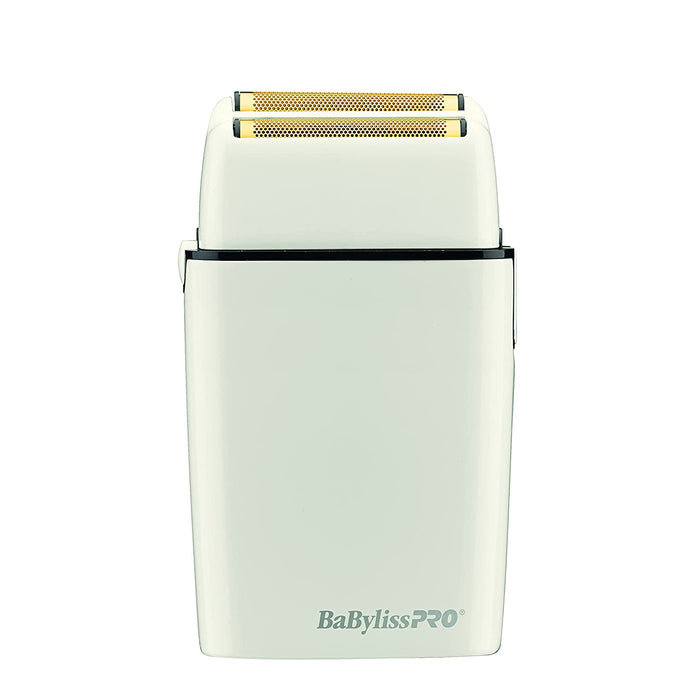 BABYLISS PRO FOILFX02 Cordless Metal White Double Foil Shaver 110-220 Volts Model #FXFS2W, UPC: 074108428400