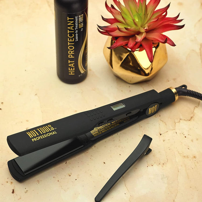 HOT TOOLS Black Gold 1 1/4" Digital Salon Flat Iron Model #HO-HT7117BGV2, UPC: 078729171172