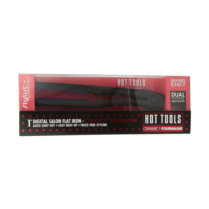 HOT TOOLS 1" Ceramic Tourmaline Digital Salon Flat Iron Model #HO-HT7106F, UPC: 078729271063