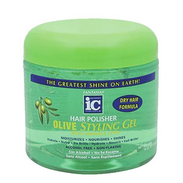 FANTASIA Hair Polisher Olive Styling Gel, 16 Oz Model #FN-3555, UPC: 011313035559