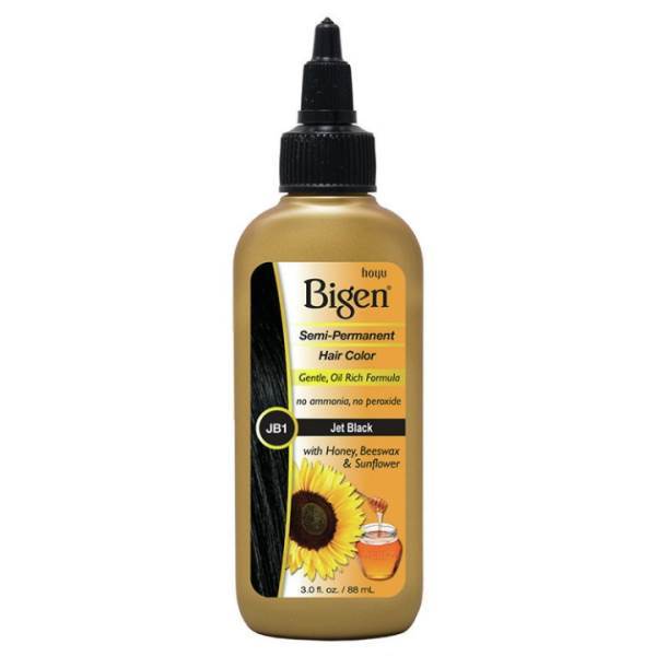 BIGEN Semi Perm Hair Color Jet Black, 3 Oz Model #IG-65222, UPC: 033859020011