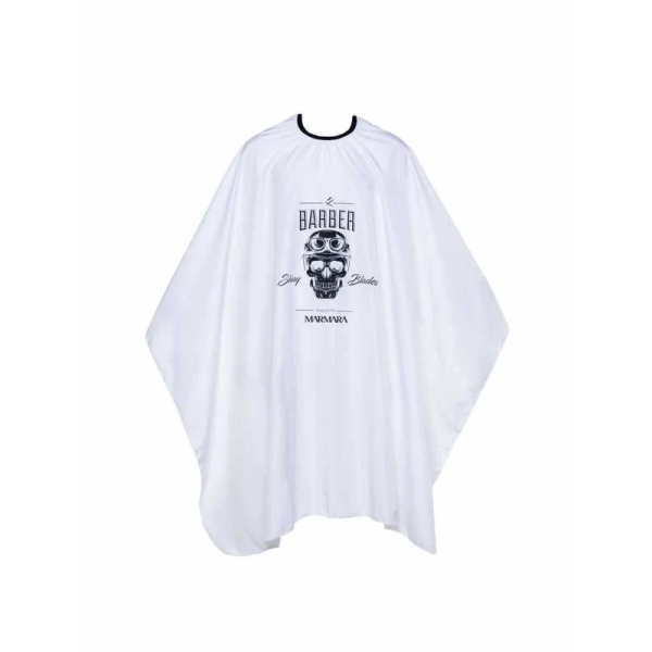 MARMARA BARBER Cape - Skull White Model #YJ-CAPE-SKULLWHT, UPC: 8691541000844