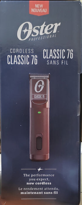 OSTER Cordless Classic 76 Clipper with Detachable Blade size 000 DUAL Voltage 110-220 Volts Model #OS-076076-910-000, UPC: 053891146493