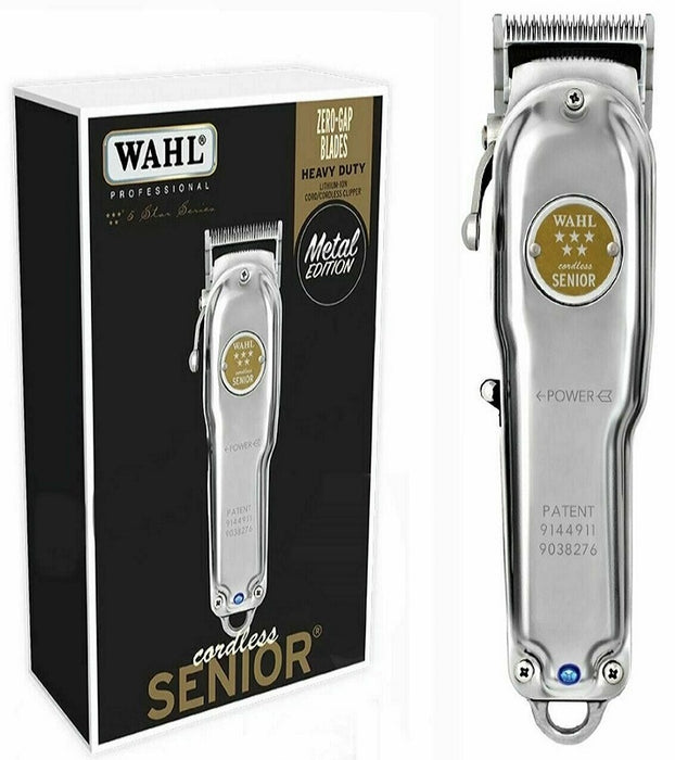 Wahl Professional Cordless SENIOR Clipper METAL Edition with Staggered Tooth Blade, DUAL Voltage 100-220 Volts Model #WA-3000112, UPC: 043917000879