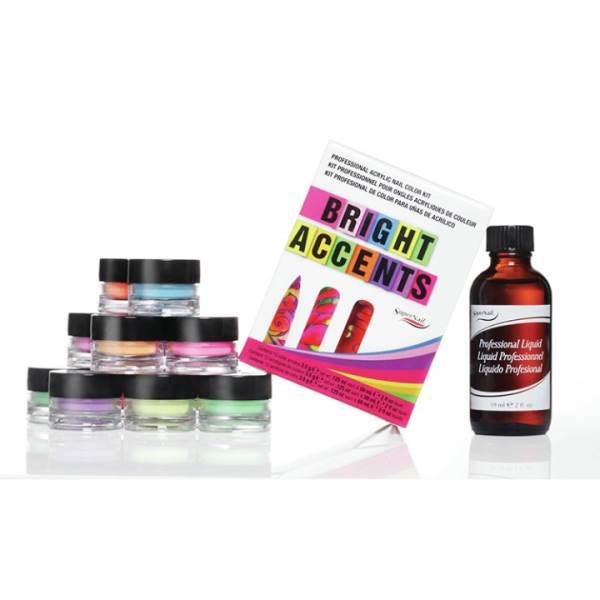 SUPERNAIL Bright Accents Acrylic Kit - 6 Piece Model #SU-51302, UPC: 073930513025