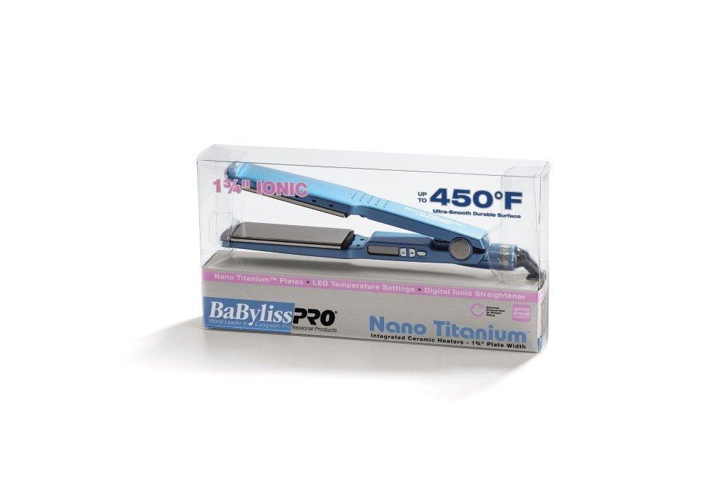 BaByliss PRO Nano Titanium-Plated Ionic Straightening Iron, 1.75 inch Model #BB-BNT4094TUC/BABNT2094TN, UPC: 074108447005