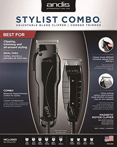 ANDIS Stylist Combo Clipper & Trimmer Combo Kit, High Speed Whisper Quiet Magnetic Motors Model #AN-66280, UPC: 040102662805