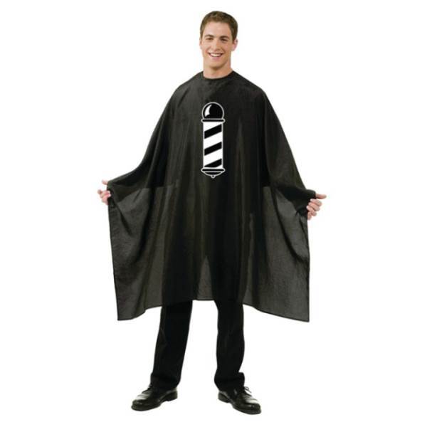 BETTY DAIN Barber Pole Cape, Black Model #BD-201S-BLK, UPC: 013534102157