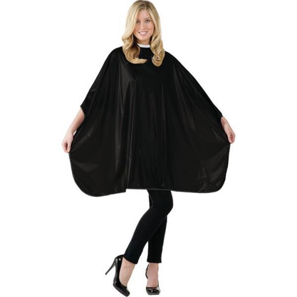 BETTY DAIN Lustre Shampoo Cape Velcro closure, Black Model #BD-311V/N-BLK, UPC: 013534119018