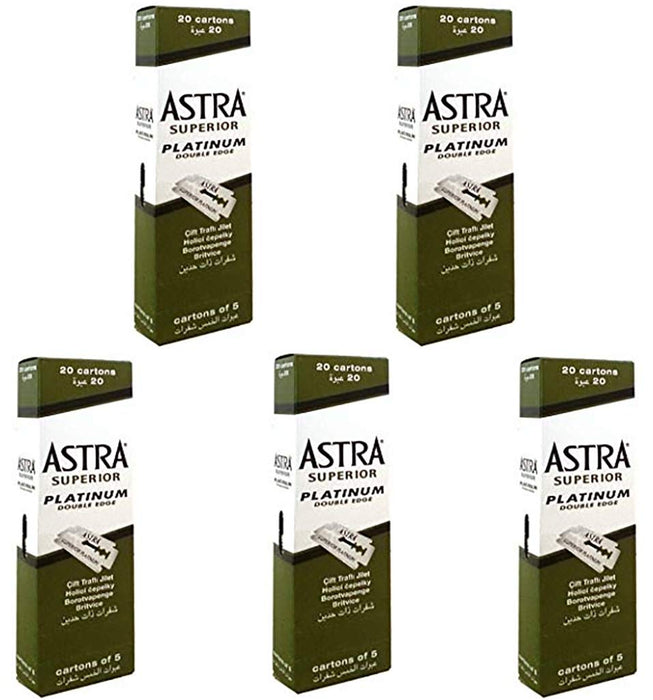 Astra Superior Premium Platinum Double Edge Safety Razor Blade (Green) Count 500, Model #ASTRA01, UPC: 819162021156