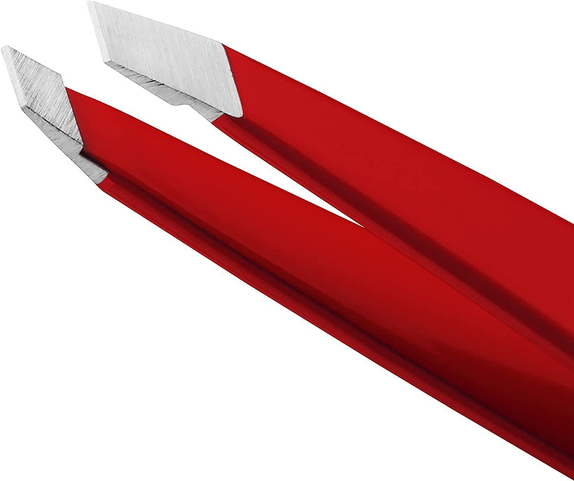 TWEEZERMAN Slant Tip Red Enamel Tweezer Model #ZW-1230-RP, UPC: 038097001150