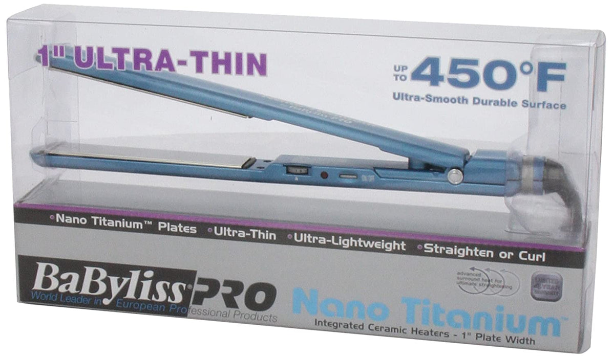 BABYLISS PRO Nano Titanium 1" Titanium-Plated Ultra-Thin Straightening Model #BB-BABNT3072TN, UPC: 074108141668