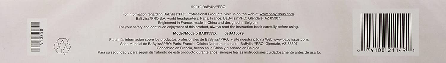 BABYLISS PRO Ceramix Xtreme 1" Straightening Iron (Red) Model #BB-BAB9555X, UPC: 074108211491