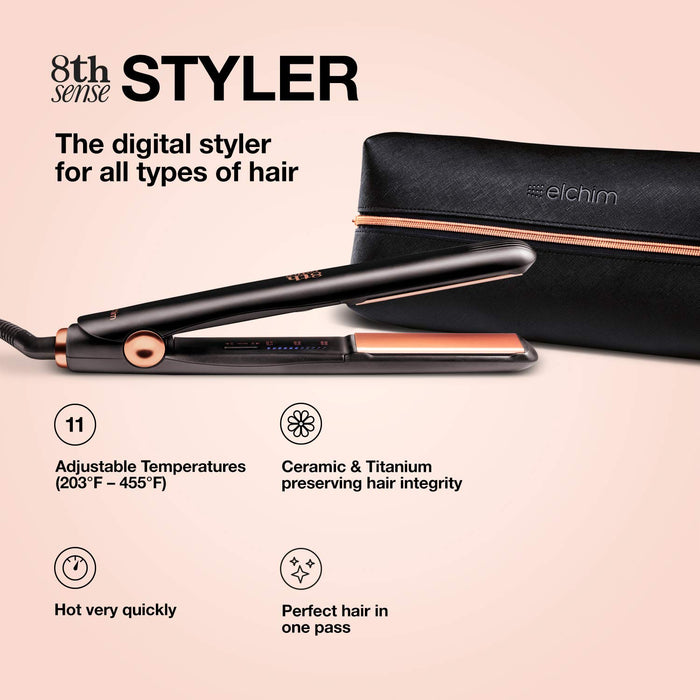 ELCHIM 8th Sense Flat Iron With Case Model #EL-619708601, UPC: 836793005416