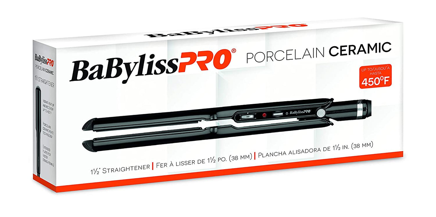 BaByliss PRO Porcelain Ceramic 1½ " Straightening Iron Model #BB-BP9559UC, UPC: 074108413901