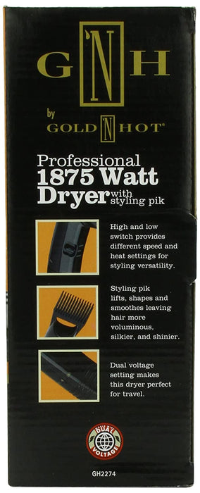 Gold 'N Hot Professional 1875-Watt Dryer with Styling Pik Model #GO-GH2274, UPC: 810667015763