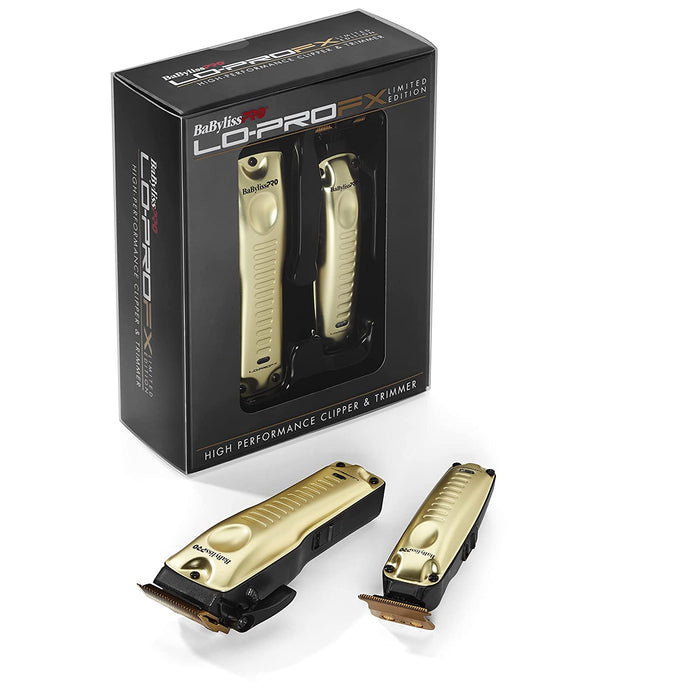 Babyliss PRO Limited Edition LO-PROFX High-Performance Clipper & Trimmer Gift Set - Gold Model #BB-FXHOLPKLP-G, UPC: 074108459589