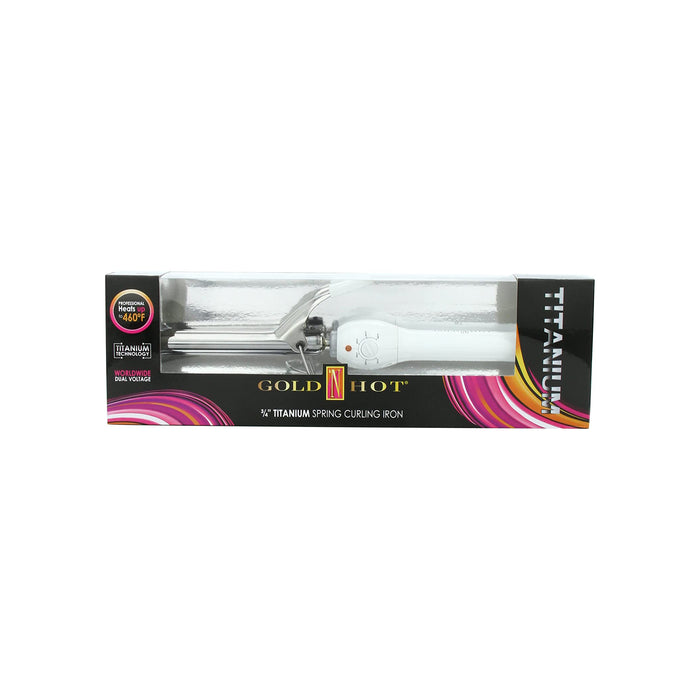 GOLD 'N HOT Professional Titanium Spring Curling Iron, 3/4 Inch Model #GO-GH3111, UPC: 810667018726