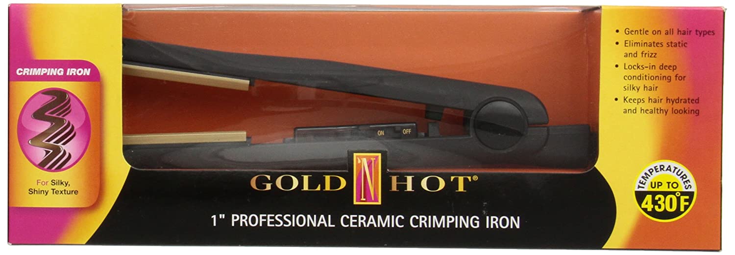 Gold N' Hot GH3010 Professional Ceramic Crimping Iron, 1 Inch Model #GO-GH3010, UPC: 810667017811
