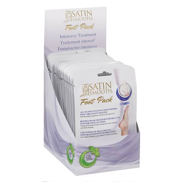 SATIN SMOOTH 24Pc Intensive Moisturizing Foot Mask Display Model #AT-SSFTPKDIS24, UPC: 074108292803