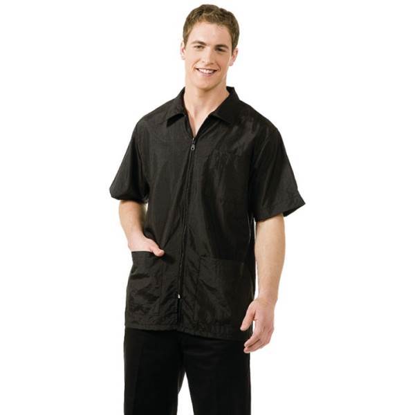 BETTY DAIN Nylon Barber Jacket, Black XL Model #BD-894-XL-BLK, UPC: 013534107947
