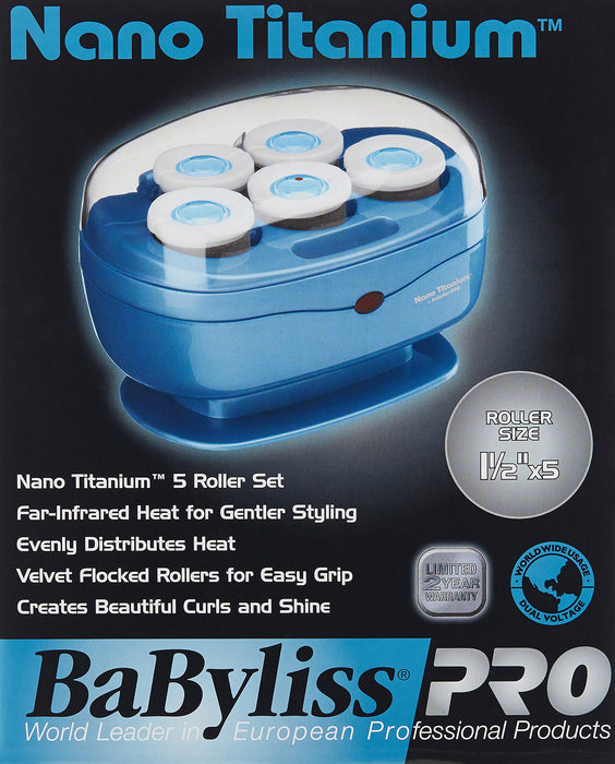 BaByliss PRO Nano Titanium 5 Jumbo-Roller Hairsetter, 5 Count Model #BB-BABNTTS7, UPC: 074108251947
