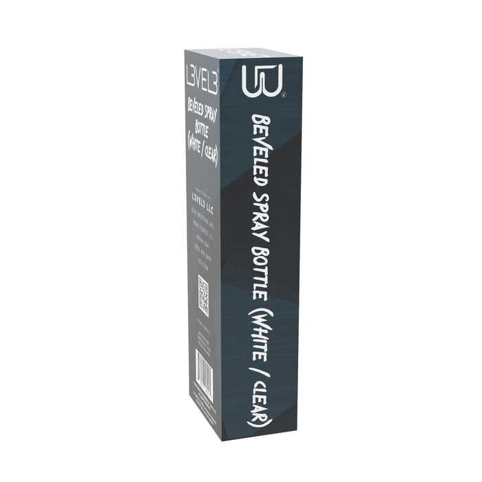 L3VEL3 Beveled Spray Bottle - White Clear 10.14 oz Model #L3-LSB003-C, UPC: 850016995025